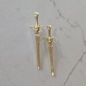 Brass and Sterling Dagger Earrings – by Rustic Souls